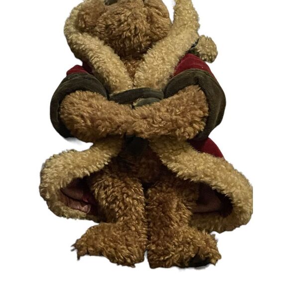 Boyds Bears Brown SC Northstar J.B. Bean Series Velvet Santa Robe Stuffed Toy - Picture 4 of 15